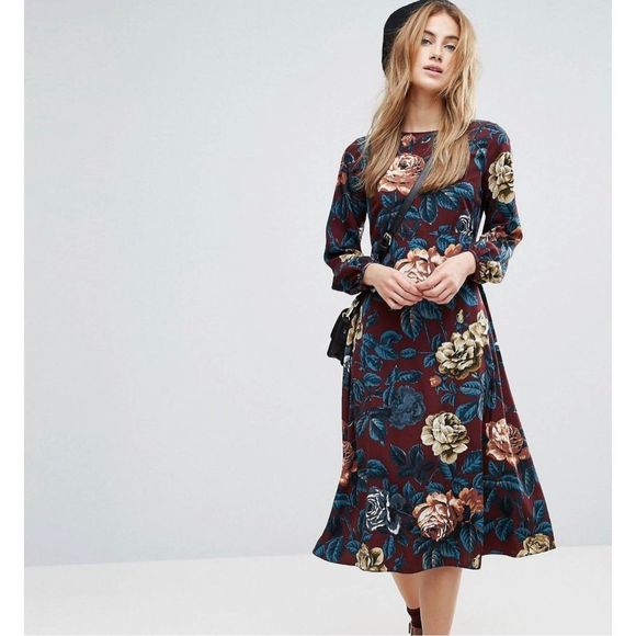 ASOS Dresses & Skirts - ASOS Large Print Floral Midi Dress